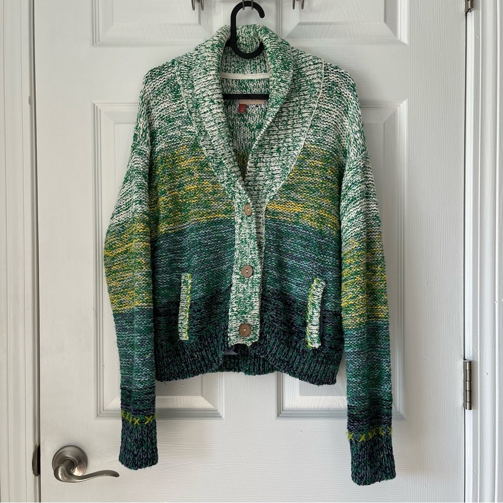 EUC Pilcro Anthropologie Sunset Embroidered Cardigan size Small - Picture 4 of 13